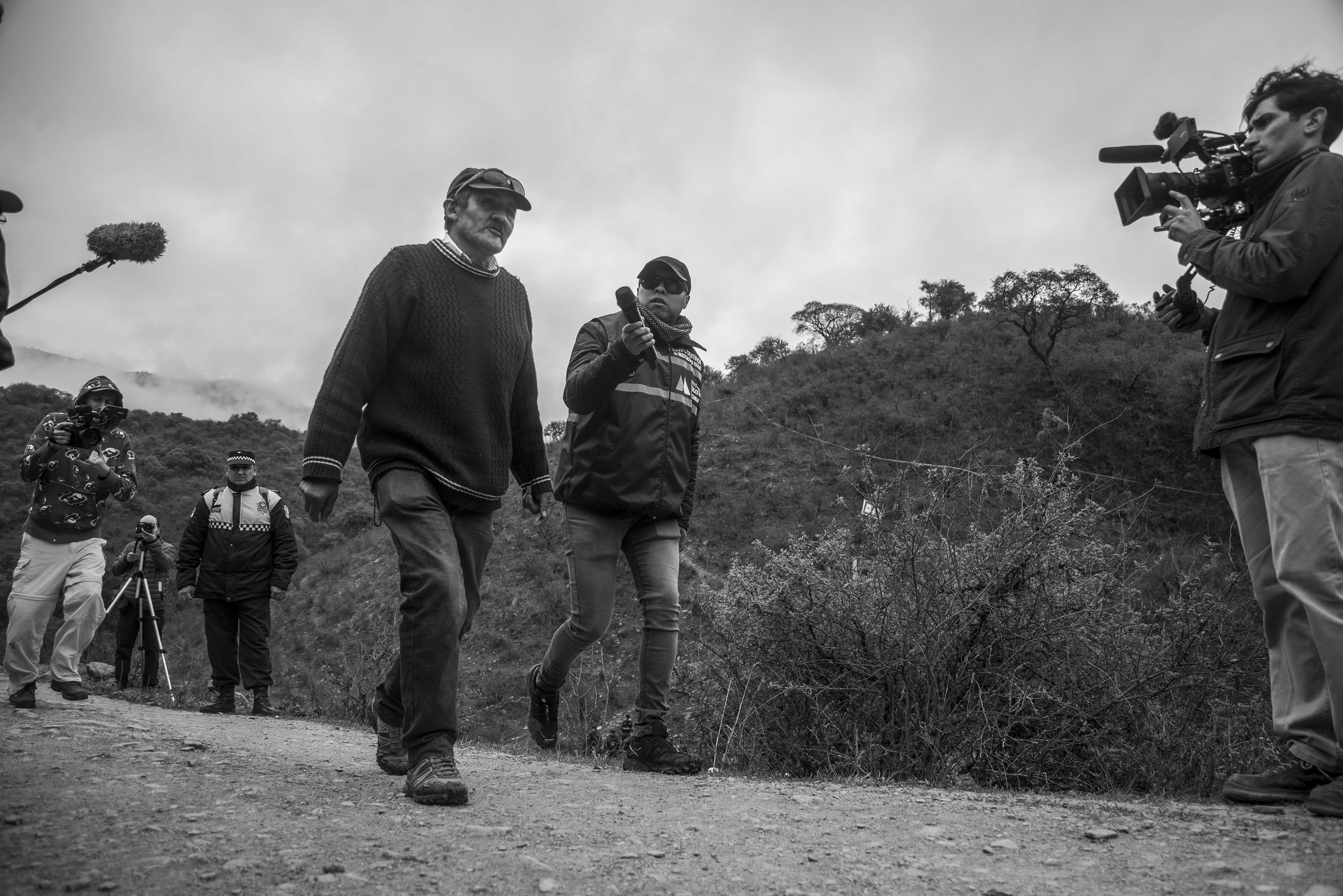 El Chorro, Tucumán, Argentina. Octubre 02/2018. Reconstrucción del asesinato a Javier Chocobar. El testigo Delfín Cata da su versión de los hechos.